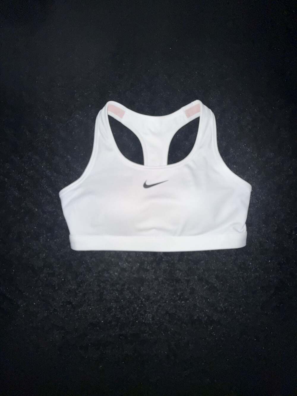 Nike Swoosh Sports Bra Size L White Dri-FIT Padded